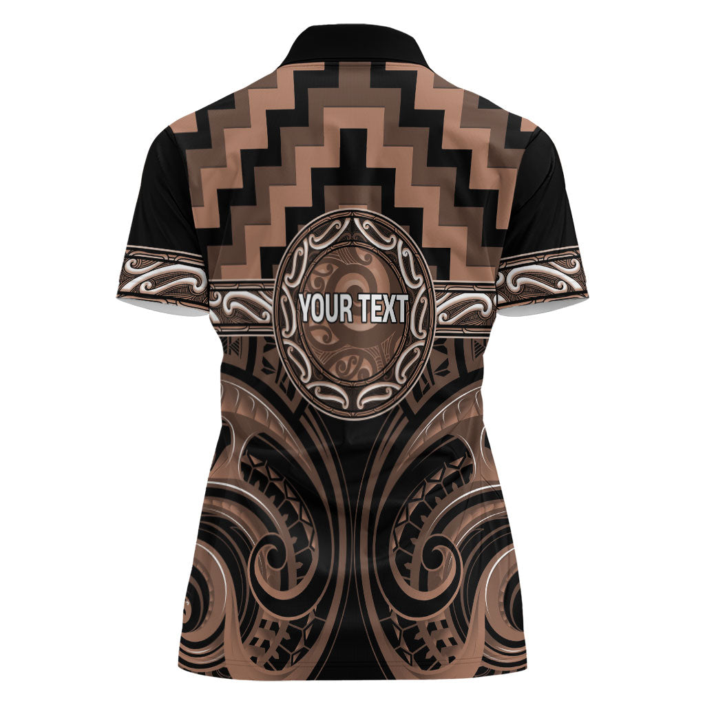 Aotearoa Kati Mamoe Personalised Women Polo Shirt Maori Iwi Poutama Puhoro Tattoo LT14 - Polynesian Pride