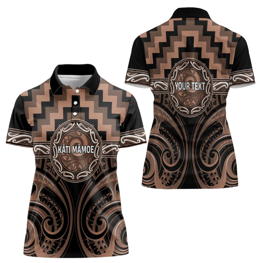 Aotearoa Kati Mamoe Personalised Women Polo Shirt Maori Iwi Poutama Puhoro Tattoo LT14 - Polynesian Pride