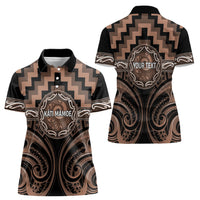 Aotearoa Kati Mamoe Personalised Women Polo Shirt Maori Iwi Poutama Puhoro Tattoo LT14 - Polynesian Pride