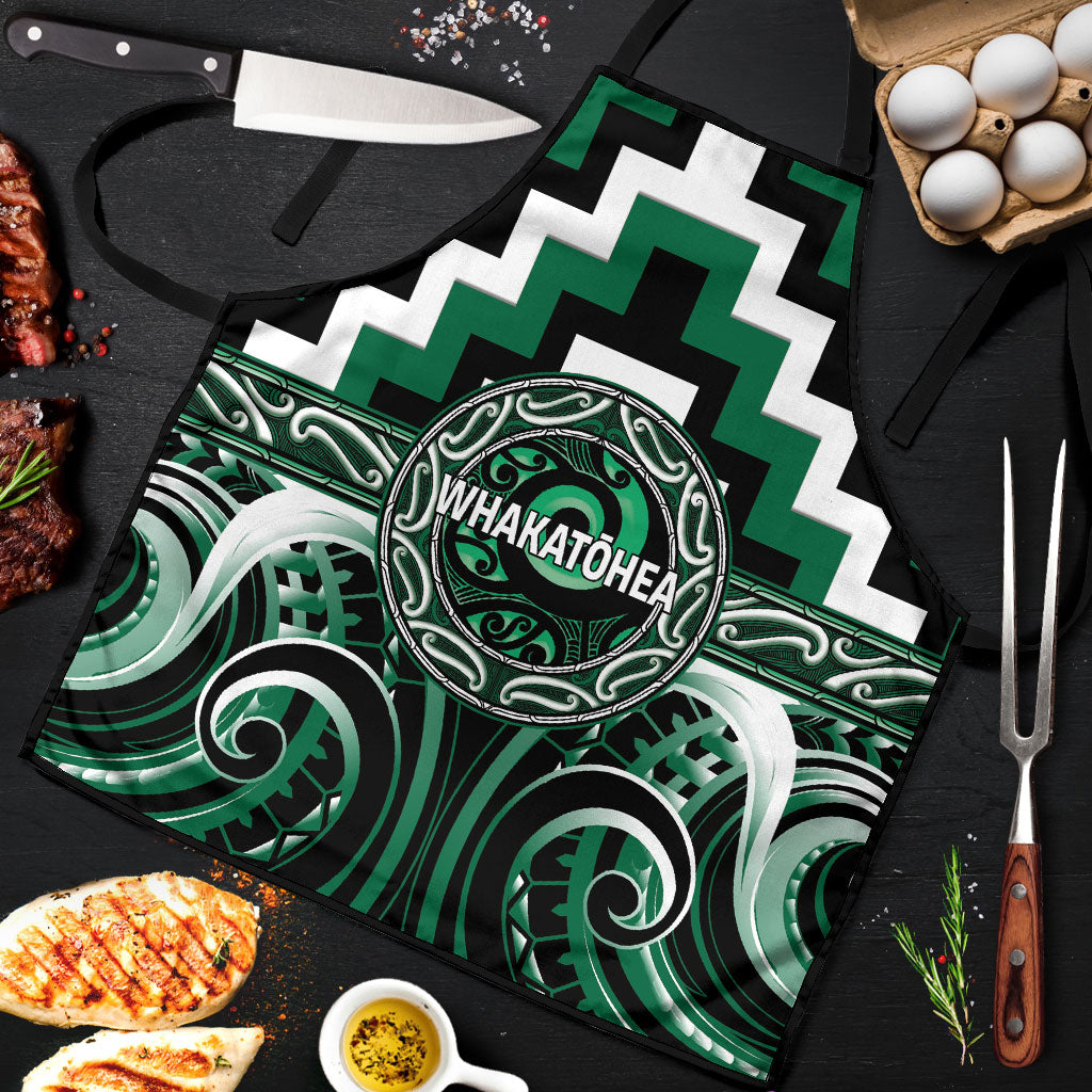 Aotearoa Whakatohea Apron Maori Iwi Poutama Puhoro Tattoo LT14 Green - Polynesian Pride