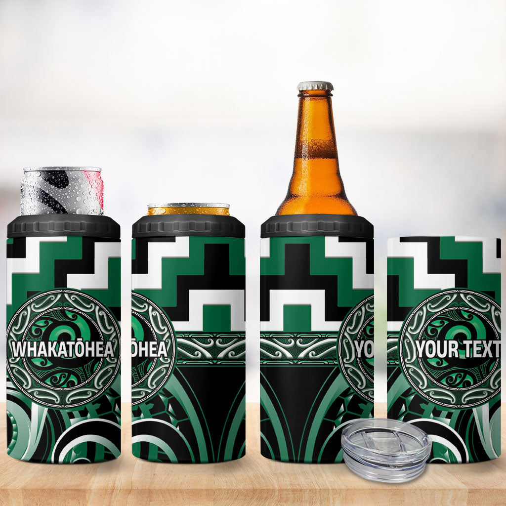 Aotearoa Whakatohea Personalised 4 in 1 Can Cooler Tumbler Maori Iwi Poutama Puhoro Tattoo LT14 - Polynesian Pride
