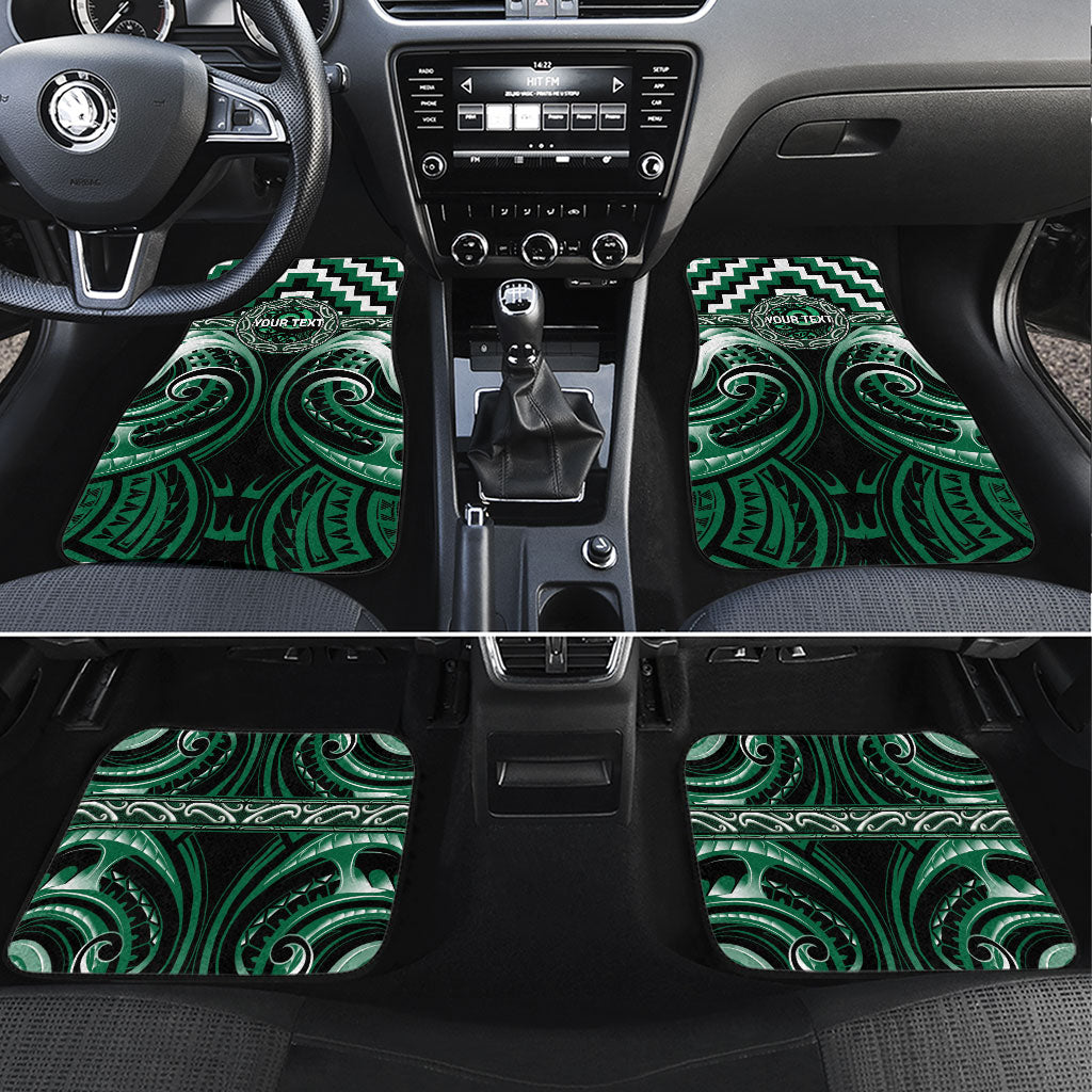 Aotearoa Whakatohea Personalised Car Mats Maori Iwi Poutama Puhoro Tattoo LT14 Set 4pcs Green - Polynesian Pride