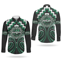 Aotearoa Whakatohea Personalised Couples Matching Off Shoulder Maxi Dress and Long Sleeve Button Shirt Maori Iwi Poutama Puhoro Tattoo LT14 - Polynesian Pride