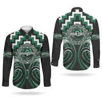 Aotearoa Whakatohea Personalised Couples Matching Summer Maxi Dress and Long Sleeve Button Shirt Maori Iwi Poutama Puhoro Tattoo LT14 - Polynesian Pride