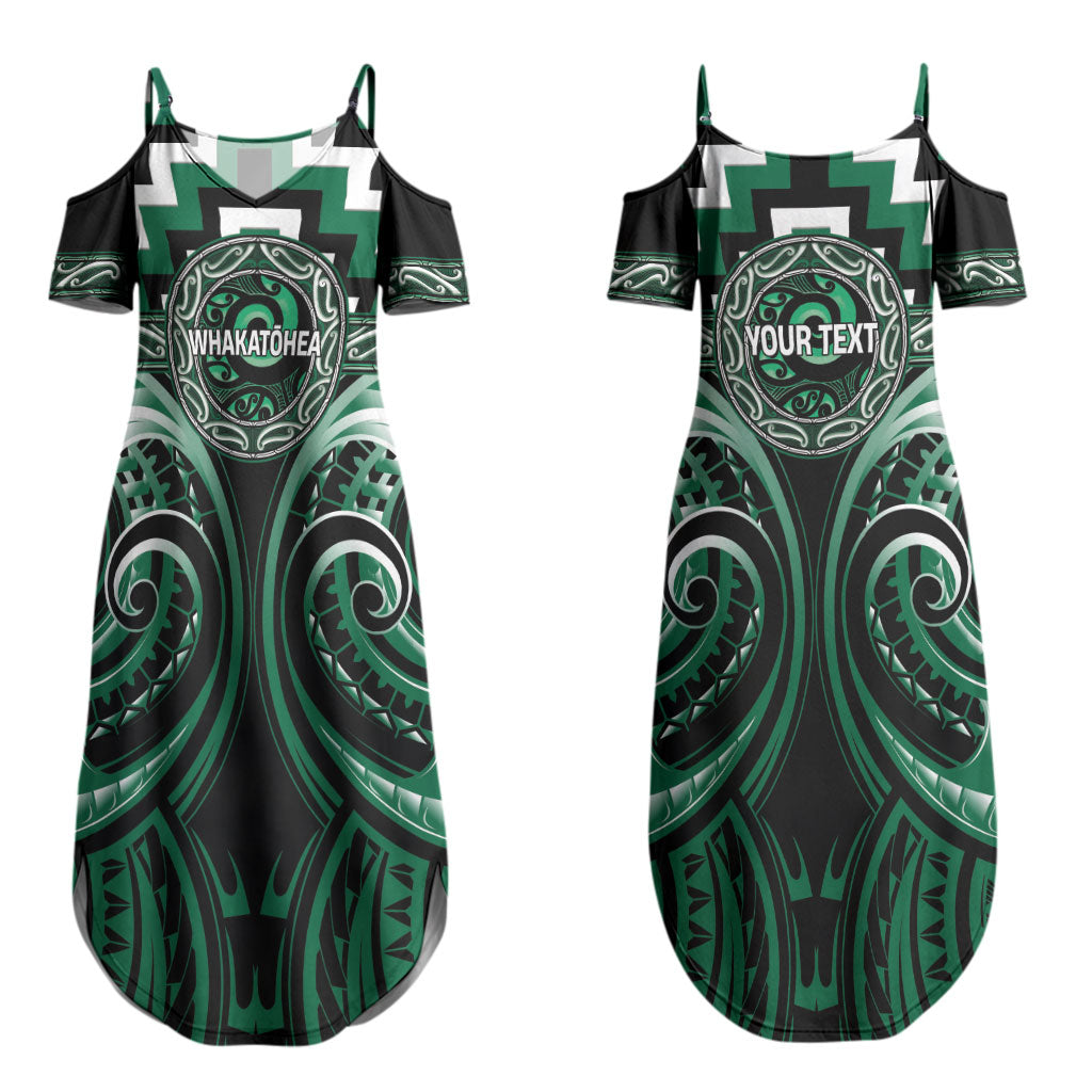 Aotearoa Whakatohea Personalised Couples Matching Summer Maxi Dress and Long Sleeve Button Shirt Maori Iwi Poutama Puhoro Tattoo LT14 - Polynesian Pride