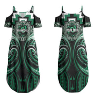 Aotearoa Whakatohea Personalised Couples Matching Summer Maxi Dress and Long Sleeve Button Shirt Maori Iwi Poutama Puhoro Tattoo LT14 - Polynesian Pride