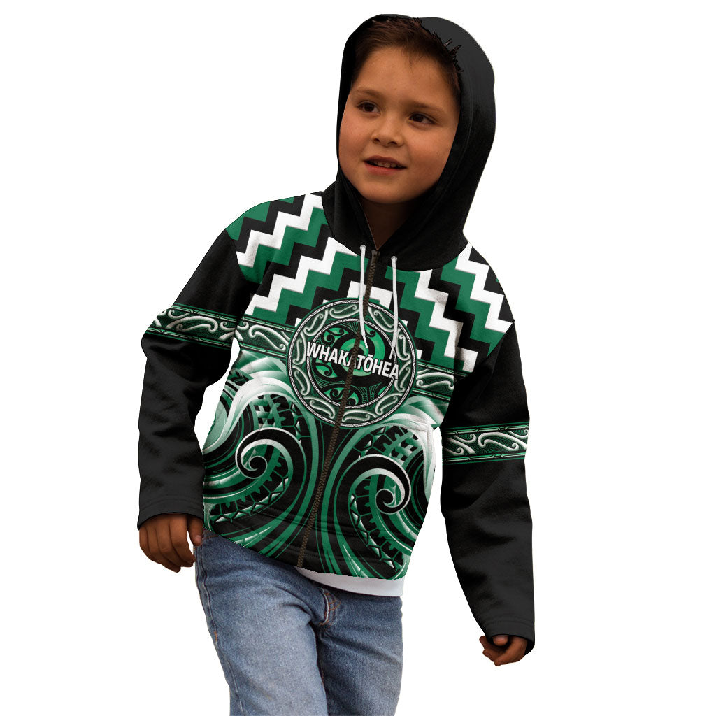 Aotearoa Whakatohea Personalised Kid Hoodie Maori Iwi Poutama Puhoro Tattoo LT14 - Polynesian Pride