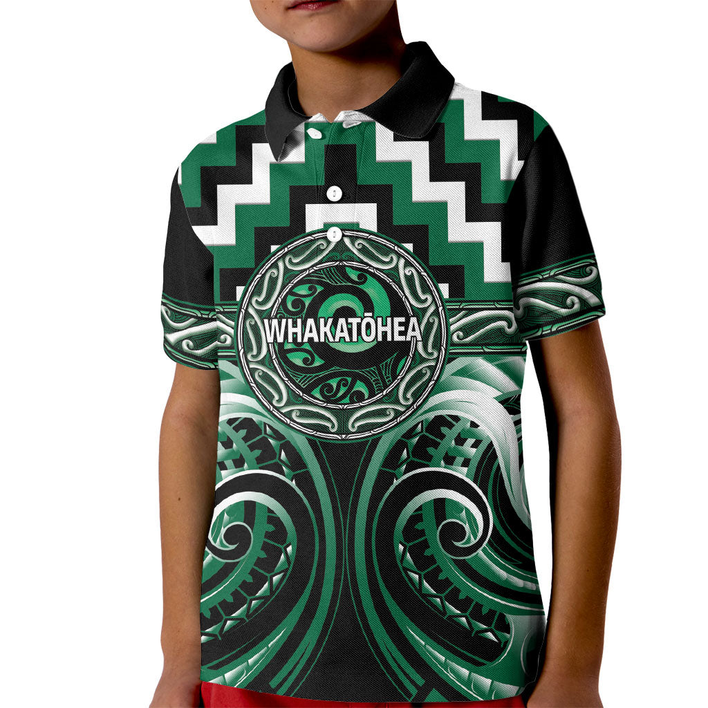 Aotearoa Whakatohea Personalised Kid Polo Shirt Maori Iwi Poutama Puhoro Tattoo