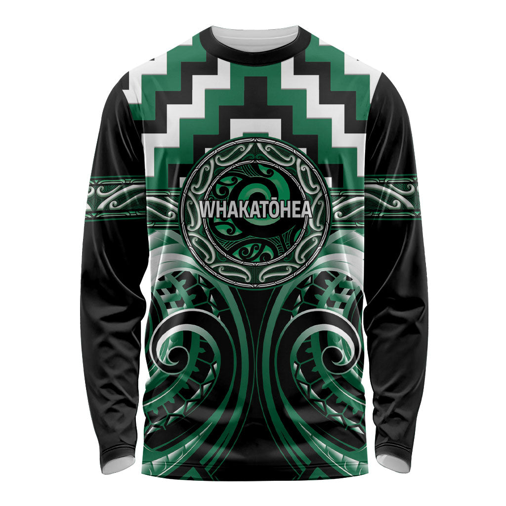 Aotearoa Whakatohea Personalised Long Sleeve Shirt Maori Iwi Poutama Puhoro Tattoo