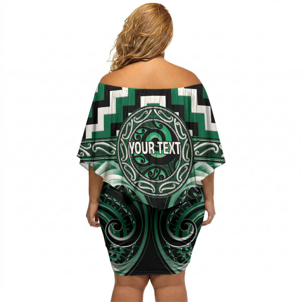 Aotearoa Whakatohea Personalised Off Shoulder Short Dress Maori Iwi Poutama Puhoro Tattoo LT14 - Polynesian Pride