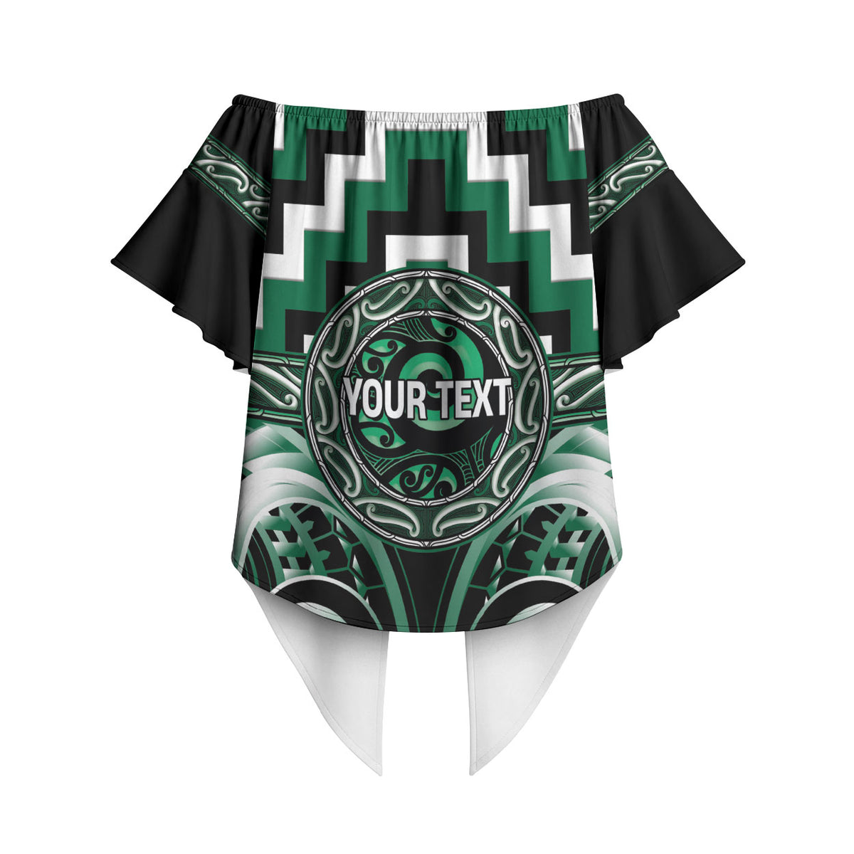 Aotearoa Whakatohea Personalised Off Shoulder Wrap Waist Top Maori Iwi Poutama Puhoro Tattoo LT14 - Polynesian Pride