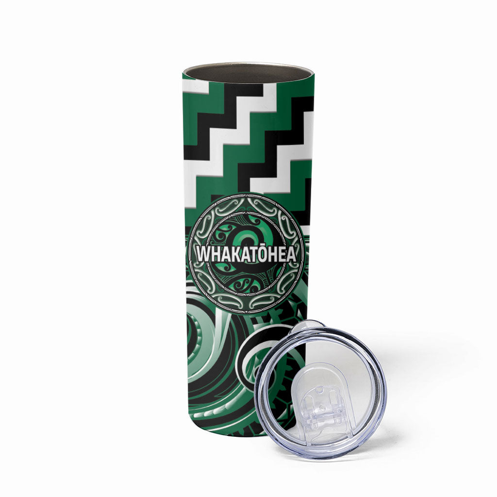 Aotearoa Whakatohea Personalised Skinny Tumbler Maori Iwi Poutama Puhoro Tattoo LT14 - Polynesian Pride