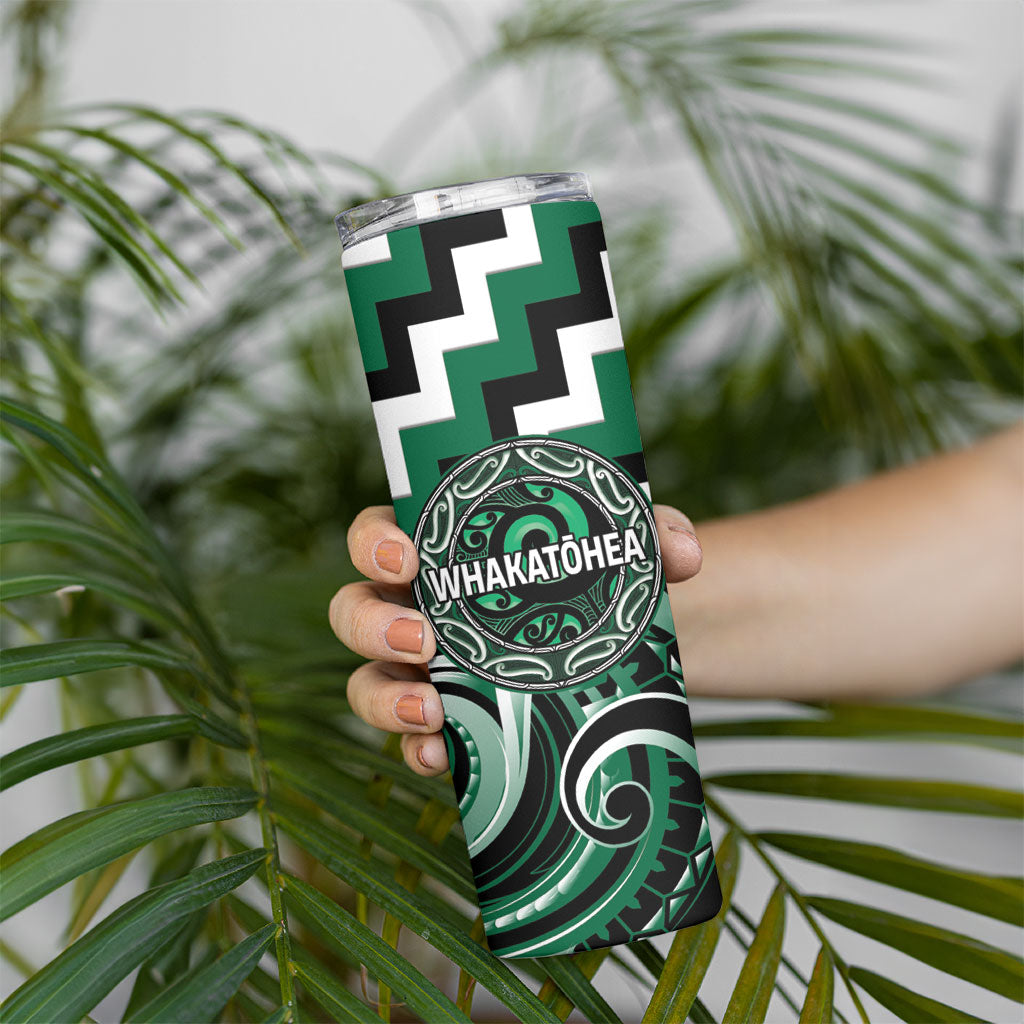 Aotearoa Whakatohea Personalised Skinny Tumbler Maori Iwi Poutama Puhoro Tattoo LT14 - Polynesian Pride