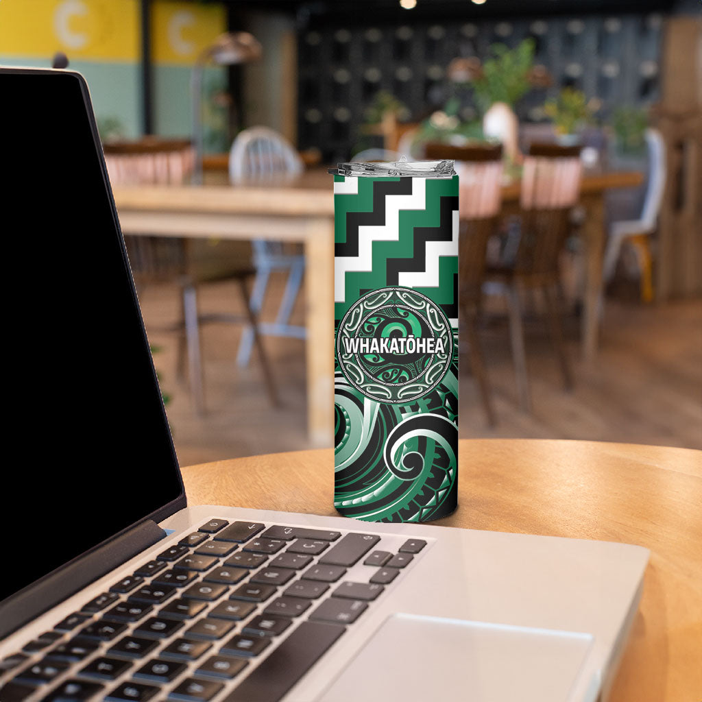 Aotearoa Whakatohea Personalised Skinny Tumbler Maori Iwi Poutama Puhoro Tattoo LT14 - Polynesian Pride