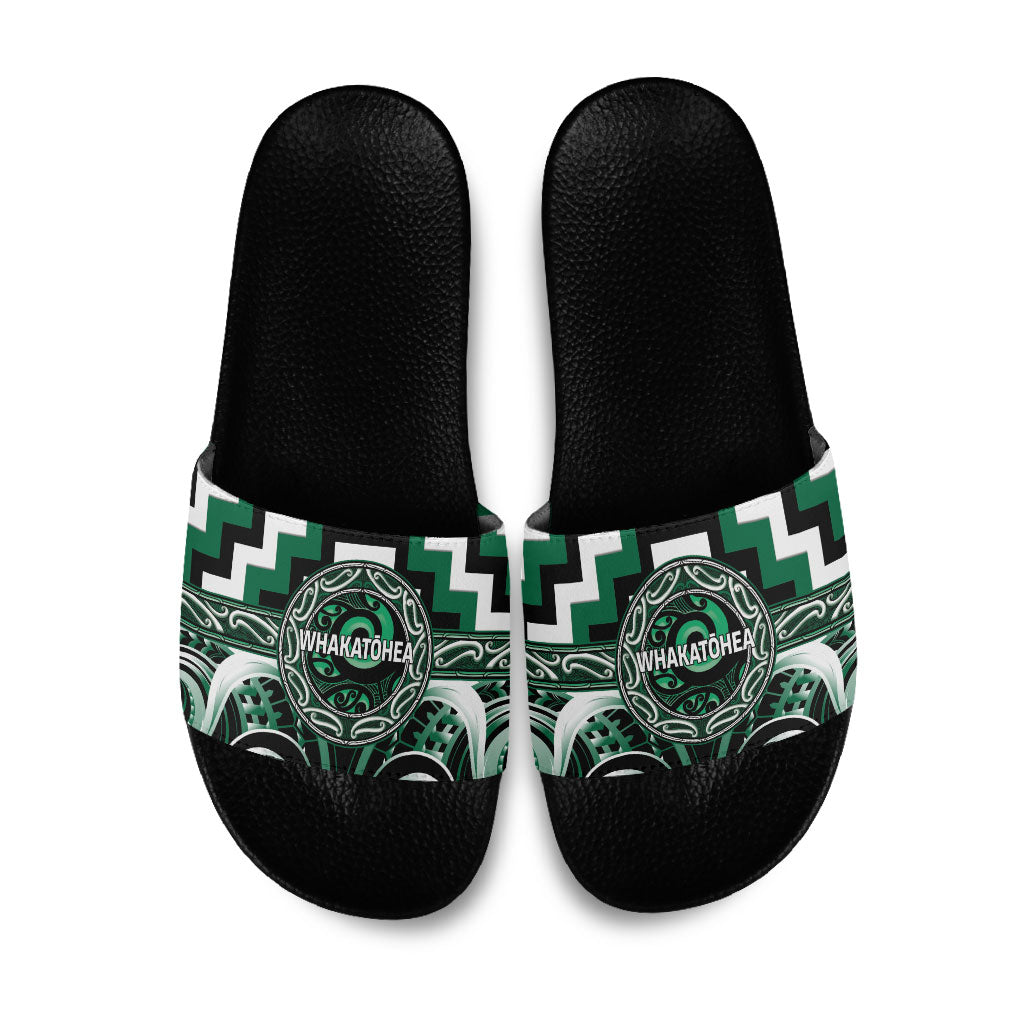 Aotearoa Whakatohea Slide Sandals Maori Iwi Poutama Puhoro Tattoo