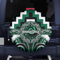Aotearoa Whakatohea Spare Tire Cover Maori Iwi Poutama Puhoro Tattoo LT14 No hole Green - Polynesian Pride
