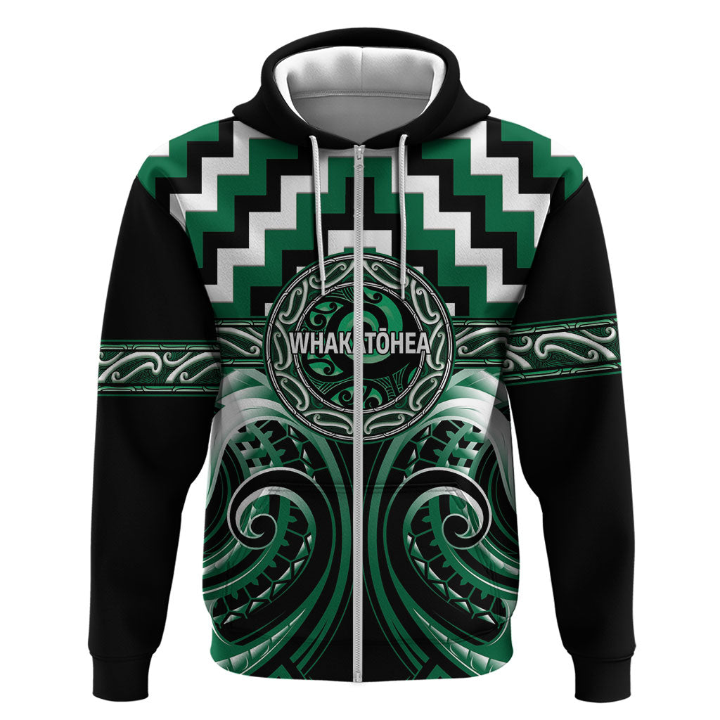 Aotearoa Whakatohea Personalised Zip Hoodie Maori Iwi Poutama Puhoro Tattoo