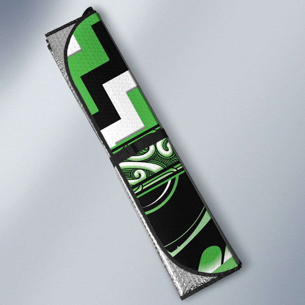 Aotearoa Ngati Awa Auto Sun Shade Maori Iwi Poutama Puhoro Tattoo LT14 - Polynesian Pride
