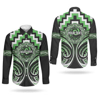 Aotearoa Ngati Awa Personalised Couples Matching Short Sleeve Bodycon Dress and Long Sleeve Button Shirt Maori Iwi Poutama Puhoro Tattoo LT14 - Polynesian Pride