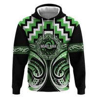 Aotearoa Ngati Awa Personalised Hoodie Maori Iwi Poutama Puhoro Tattoo LT14 Pullover Hoodie Green - Polynesian Pride