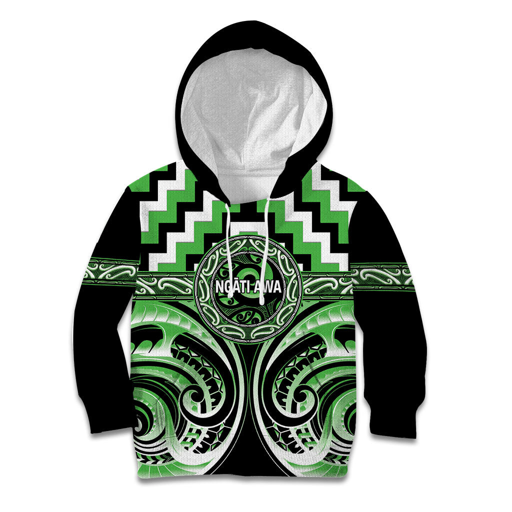 Aotearoa Ngati Awa Personalised Kid Hoodie Maori Iwi Poutama Puhoro Tattoo