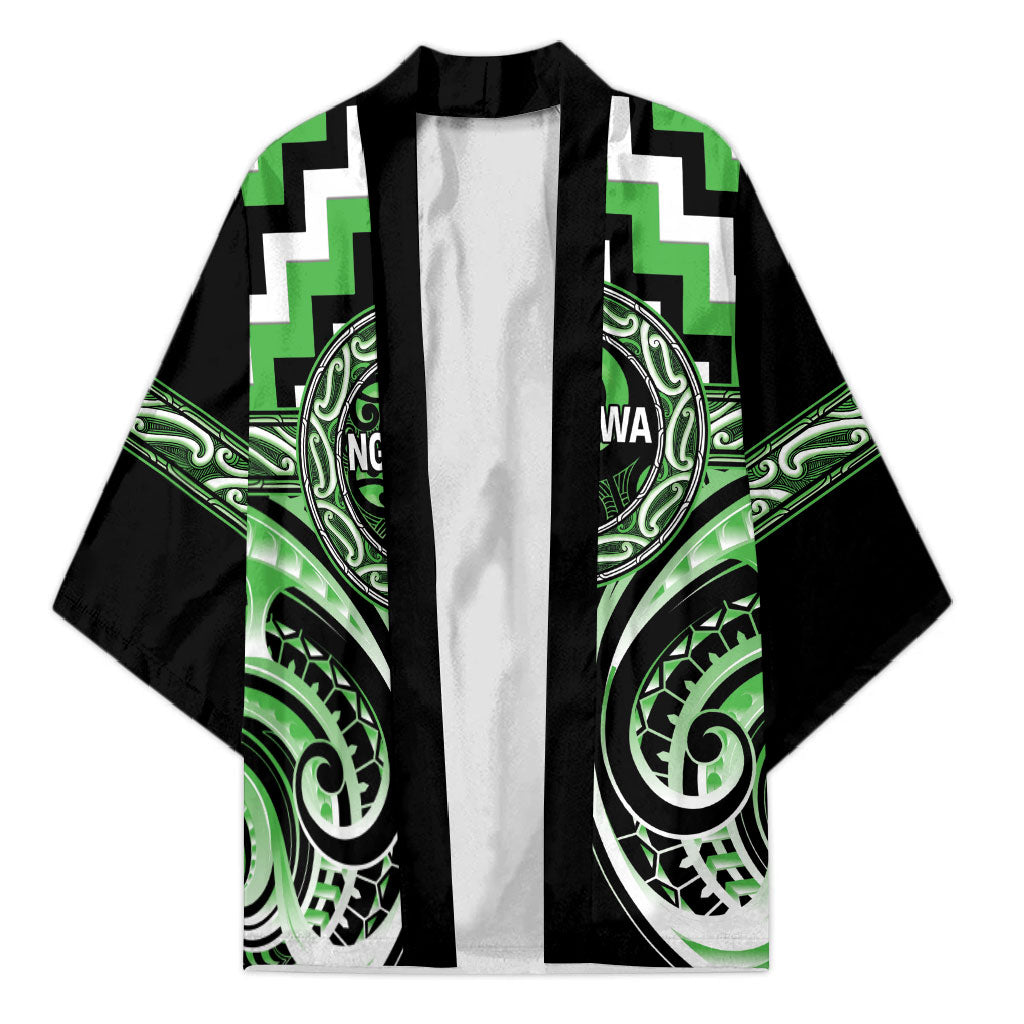 Aotearoa Ngati Awa Personalised Kimono Maori Iwi Poutama Puhoro Tattoo LT14 Unisex Green - Polynesian Pride