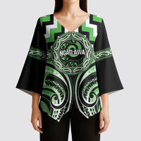 Aotearoa Ngati Awa Personalised Kimono Sleeve Blouse Maori Iwi Poutama Puhoro Tattoo LT14 - Polynesian Pride