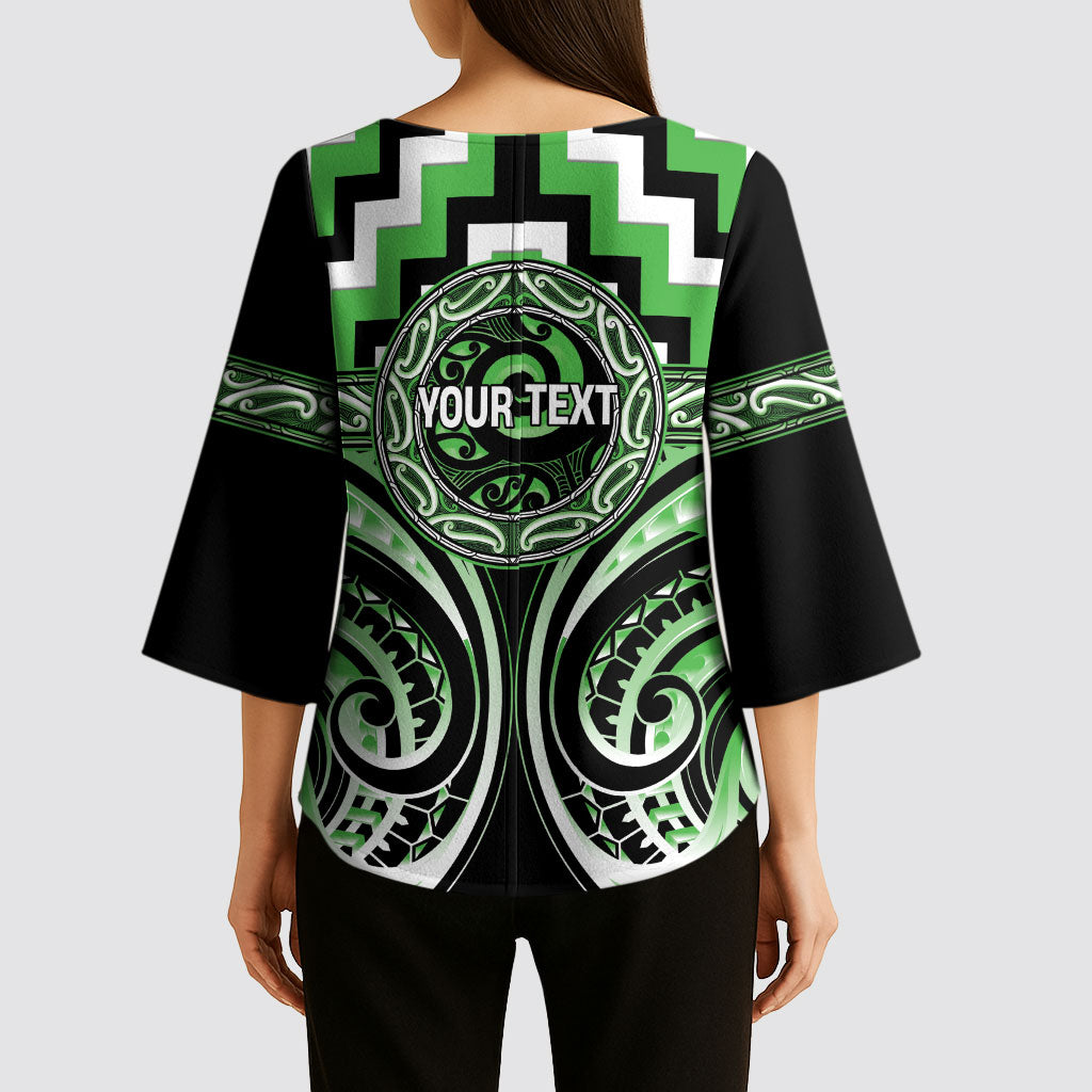 Aotearoa Ngati Awa Personalised Kimono Sleeve Blouse Maori Iwi Poutama Puhoro Tattoo LT14 - Polynesian Pride