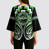 Aotearoa Ngati Awa Personalised Kimono Sleeve Blouse Maori Iwi Poutama Puhoro Tattoo LT14 - Polynesian Pride
