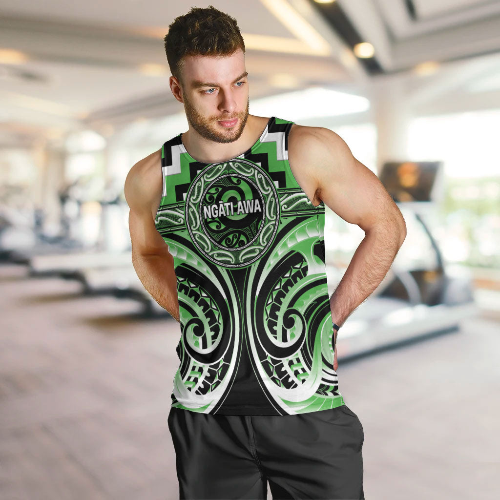Aotearoa Ngati Awa Personalised Men Tank Top Maori Iwi Poutama Puhoro Tattoo
