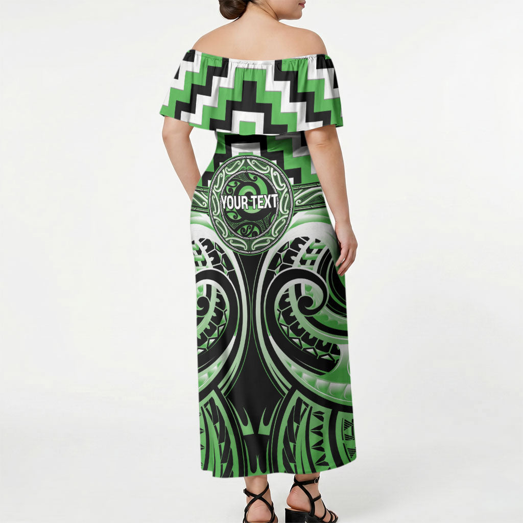 Aotearoa Ngati Awa Personalised Off Shoulder Maxi Dress Maori Iwi Poutama Puhoro Tattoo LT14 - Polynesian Pride