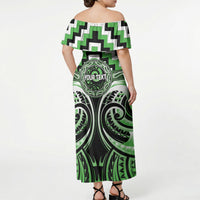 Aotearoa Ngati Awa Personalised Off Shoulder Maxi Dress Maori Iwi Poutama Puhoro Tattoo LT14 - Polynesian Pride