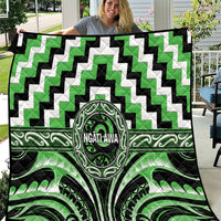 Aotearoa Ngati Awa Quilt Maori Iwi Poutama Puhoro Tattoo LT14 Green - Polynesian Pride