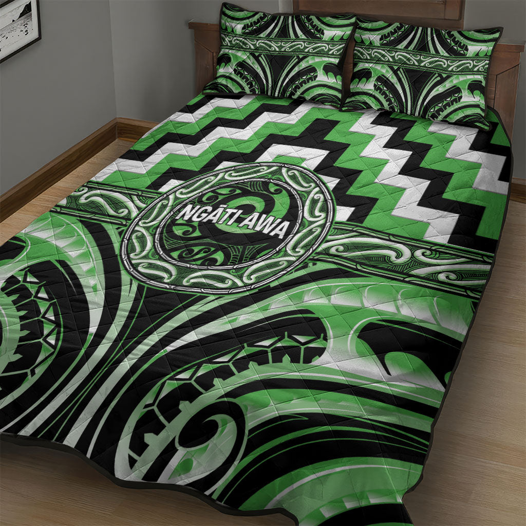 Aotearoa Ngati Awa Quilt Bed Set Maori Iwi Poutama Puhoro Tattoo LT14 - Polynesian Pride