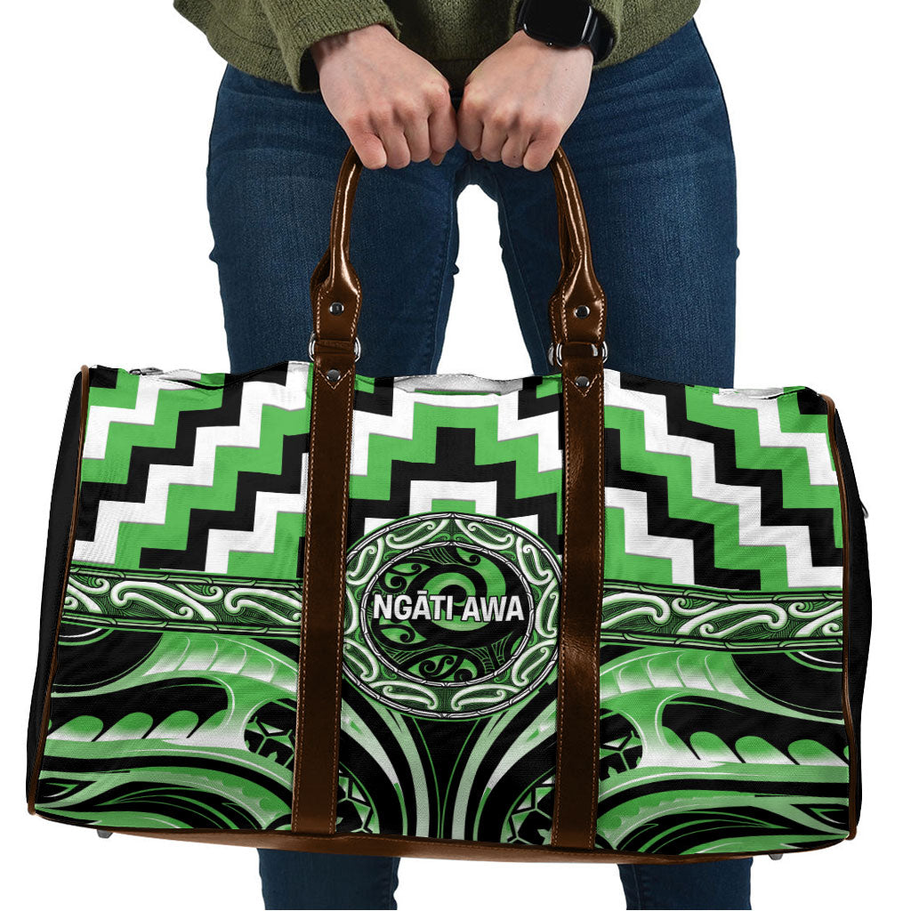 Aotearoa Ngati Awa Travel Bag Maori Iwi Poutama Puhoro Tattoo LT14 Green - Polynesian Pride