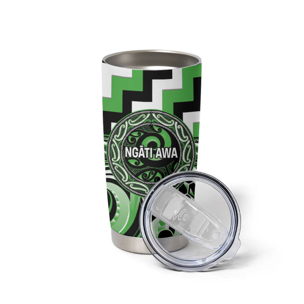 Aotearoa Ngati Awa Personalised Tumbler Cup Maori Iwi Poutama Puhoro Tattoo LT14 - Polynesian Pride