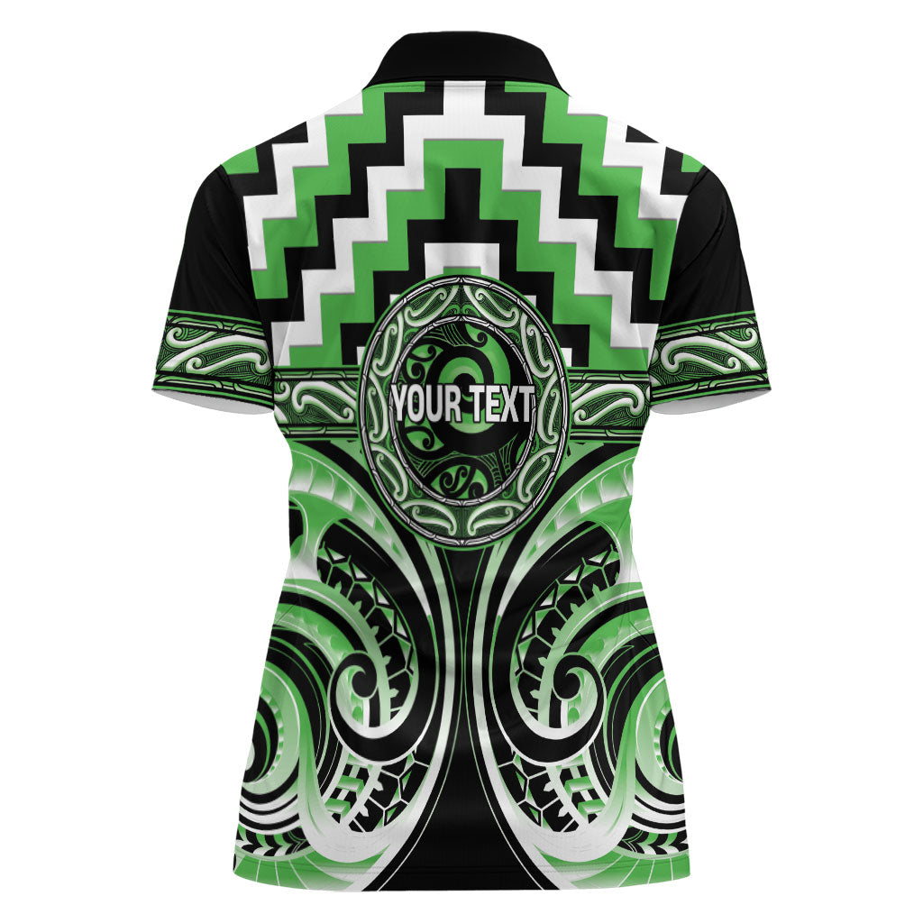 Aotearoa Ngati Awa Personalised Women Polo Shirt Maori Iwi Poutama Puhoro Tattoo LT14 - Polynesian Pride