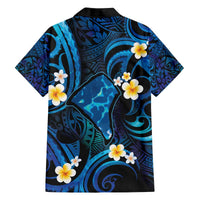 Tokelau Fakaofo Atoll Family Matching Off Shoulder Short Dress and Hawaiian Shirt Polynesian Tattoo Plumeria With Map LT14 - Polynesian Pride