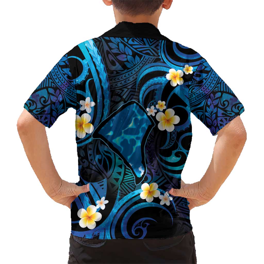 Tokelau Fakaofo Atoll Family Matching Short Sleeve Bodycon Dress and Hawaiian Shirt Polynesian Tattoo Plumeria With Map LT14 - Polynesian Pride