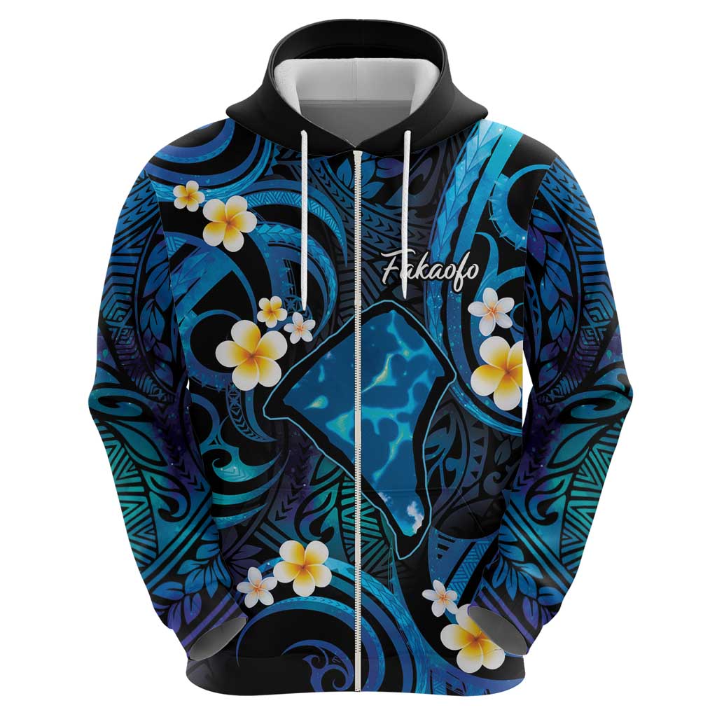 Tokelau Fakaofo Atoll Hoodie Polynesian Tattoo Plumeria With Map LT14 - Polynesian Pride