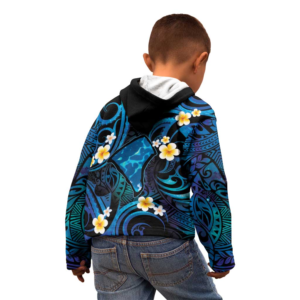 Tokelau Fakaofo Atoll Kid Hoodie Polynesian Tattoo Plumeria With Map LT14 - Polynesian Pride
