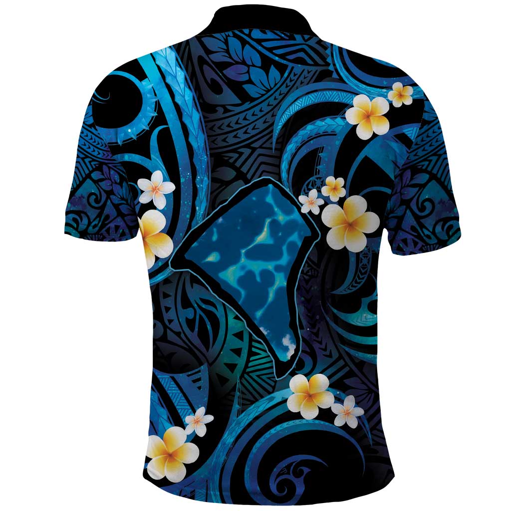 Tokelau Fakaofo Atoll Polo Shirt Polynesian Tattoo Plumeria With Map LT14 - Polynesian Pride