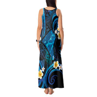 Tokelau Fakaofo Atoll Tank Maxi Dress Polynesian Tattoo Plumeria With Map LT14 - Polynesian Pride