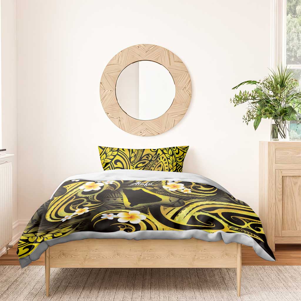 Tokelau Atafu Atoll Bedding Set Polynesian Tattoo Plumeria With Map LT14 - Polynesian Pride