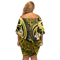 Tokelau Atafu Atoll Family Matching Off Shoulder Short Dress and Hawaiian Shirt Polynesian Tattoo Plumeria With Map LT14 - Polynesian Pride