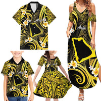 Tokelau Atafu Atoll Family Matching Summer Maxi Dress and Hawaiian Shirt Polynesian Tattoo Plumeria With Map LT14 - Polynesian Pride