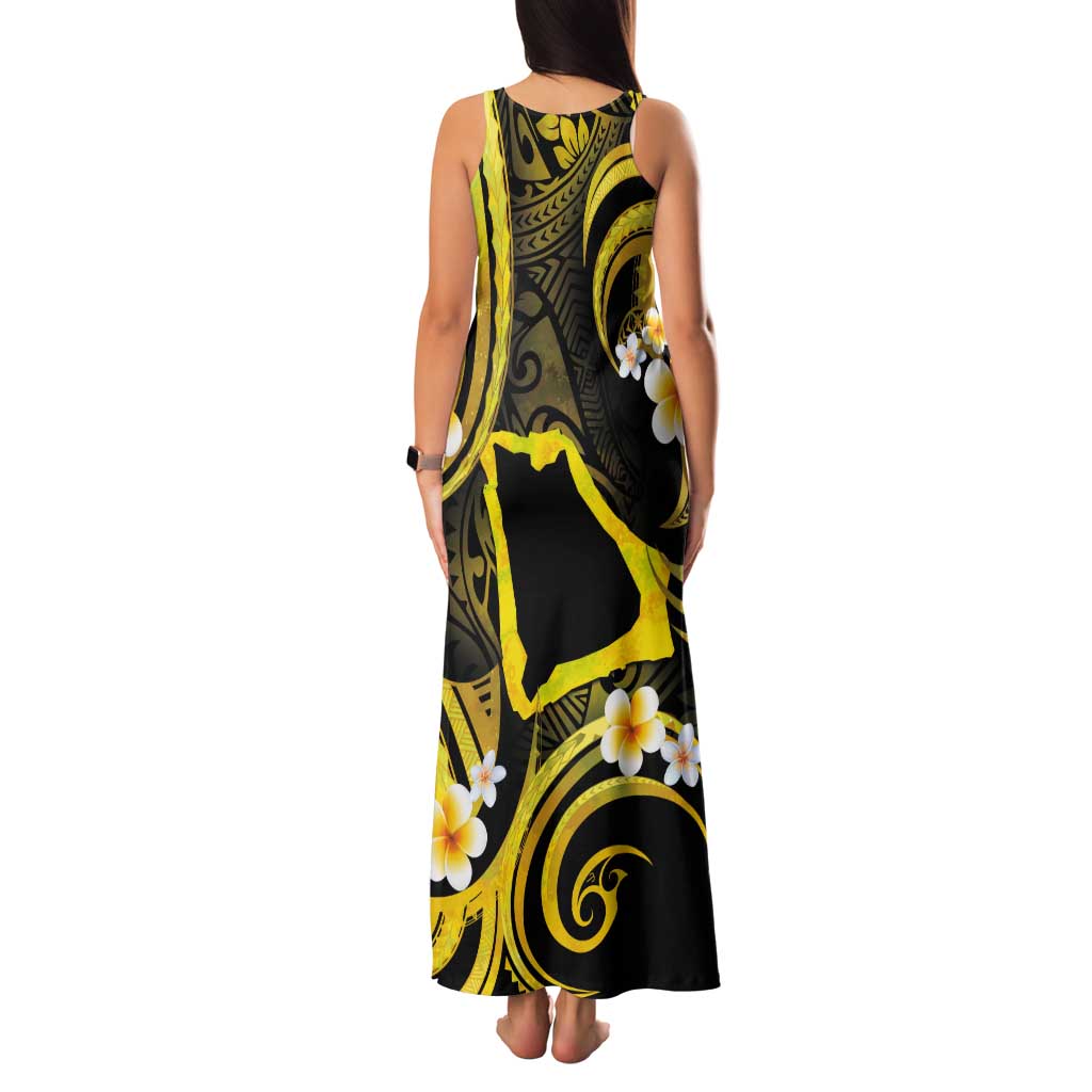 Tokelau Atafu Atoll Tank Maxi Dress Polynesian Tattoo Plumeria With Map