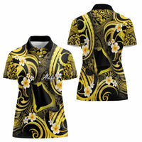 Tokelau Atafu Atoll Women Polo Shirt Polynesian Tattoo Plumeria With Map