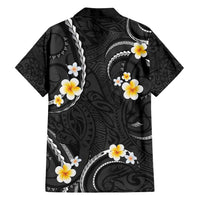 Black And Gray Family Matching Summer Maxi Dress and Hawaiian Shirt Curves Polynesian Tattoo Mix Plumeria Flowers LT14 - Polynesian Pride