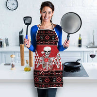Personalized Hawaii Skull Christmas Apron Mele Kalikimaka Hawaiian Kakau - Polynesian Pride